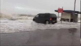 Winter storm and surge North Wales Flood Old Colwyn Bay December [upl. by Ahsiema]