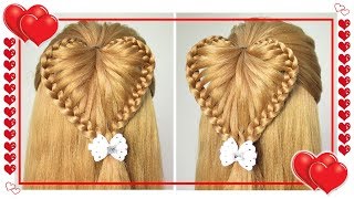 Peinados Corazon en Relieve  Trenzas para Niñas  Fiestas  la Escuela  Casuales [upl. by Ennairek]