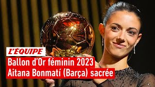 Aitana Bonmatí Barça remporte le Ballon dOr féminin 2023 [upl. by Ahcsap]