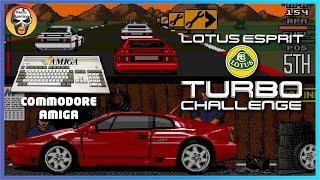 Lotus Esprit Turbo Challenge  Commodore Amiga gameplay on Mister FPGA [upl. by Anurb]