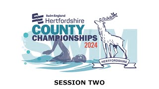 Swim England Hertfordshire County Championships 2024  Session Two [upl. by Olodort]