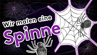 Wir malen eine Spinne 🕷 im Spinnennetz 🕸 Malen und Zeichnen lernen für Kinder und MalAnfänger 🎨 [upl. by Noneek393]