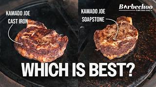 Kamado Joe Soapstone vs Cast Iron Griddle  Which is best for Steak  Barbechoo [upl. by Yekcir]