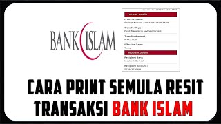 Cara Dapatkan Semula Resit Transaksi Bank Islam [upl. by Emmerie]