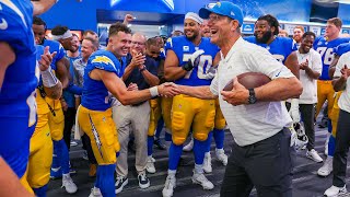 Jim Harbaugh Locker Room Victory Speech vs Raiders  LA Chargers [upl. by Celeste]