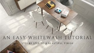 How to Whitewash and Seal a Wood Floor DIY Steps Milk paint Lime Wash Antique Look [upl. by Eceirehs]