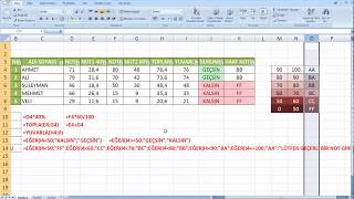 01  Excel  Baştan sona Transkript  Vize ve Final Not hesaplama  ayrıntılı [upl. by Eiral168]