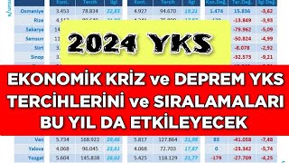 EKONOMÄ°K KRÄ°Z ve DEPREM YKS TERCÄ°HLERÄ°NÄ° ve SIRALAMALARINI BU YIL DA ETKÄ°LEYECEK yks2024 [upl. by Peednam]