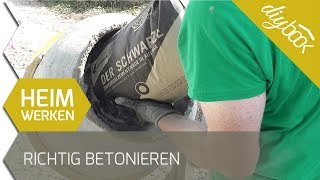 Richtig betonieren Beton mischen aus Sand Zement und Wasser [upl. by Tnemelc573]