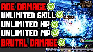 BRUTAL AOE DAMAGE LONGBOW STAFF PVE GRINDING  THRONE AND LIBERTY [upl. by Ezara]