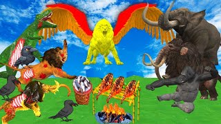 10 Mammoth Gorilla vs Cartoon Fish vs 10 Elephant Lion  Hindi Story [upl. by Jaala657]