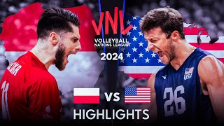 🇺🇸 USA vs POLAND 🇵🇱  Highlights  Mens VNL 2024 [upl. by Htebazileyram]