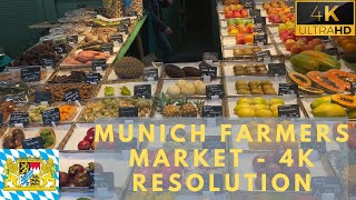 Munich Farmers Market Viktualienmarkt on October in 4K Resolution [upl. by Wheelwright]