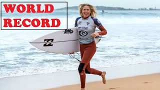 Australian Surfer Laura Enever Breaks WORLD RECORD after taming this giant wave [upl. by Noreik592]