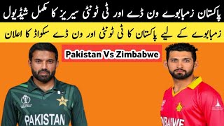 Pakistan Vs Zimbabwe ODI amp T20 Series Full Schedule Dates Timings amp Pakistan ODI amp T20 Squads Vs ZIM [upl. by Nevsa]