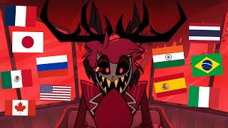 Alastor  Lets begin Stayed Gone in DIFFERENT LANGUAGES Hazbin Hotel S1E2 SPOILER WARNING [upl. by Spatola]