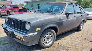 1986 Chevy Chevette startup and tour [upl. by Eicram]