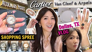 DALLAS SHOPPING SPREE AT CARTIER VAN CLEEF amp ARPELS AND Ademars Piguet  CHARIS IN TEXAS 2 [upl. by Ulberto]