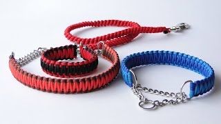 How to Make a Paracord Half Choke Dog CollarLeash handleKing Cobra Weave [upl. by Pigeon]