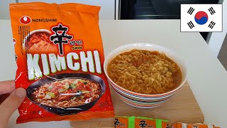 Shin Ramen Kimchi Instant Noodles Review Nongshim Shin Ramyun 신라면 김치 농심 Korean Food 🇰🇷 [upl. by Waddell]