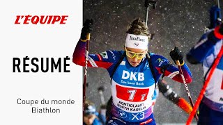 Biathlon  La France accroche un nouveau podium lors du relais mixte de Kontiolahti  le résumé [upl. by Cynera]