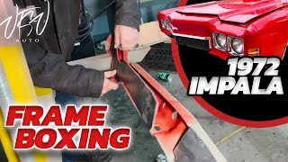 1972 Impala Frame Boxing Trunk Lid Radiator Support Restoration [upl. by Ackler831]