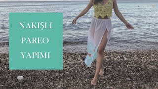 Çok Basit Nakış Detaylı Pareo Etek YapımıBatikli Pareo DIY Easy Sewing Project [upl. by Anan]