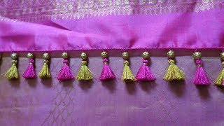 Single beaded simple Saree Kuchu how to make Saree kuchu [upl. by Carlynne]