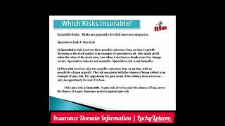 Insurance Risk insurable luckyxplorer risk education domain insurance training shorts study [upl. by Alcina]