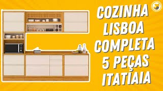 Armário de Cozinha Lisboa Completa 5 Peças 8 Portas 6 Gavetas Itatiaia [upl. by Nessa]