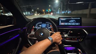 More BMW M550i Night Drive and Racing POV 1232024 [upl. by Ddahc]