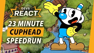 Cuphead Developers React to 23 Minute Speedrun [upl. by Neelyt551]