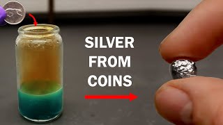 Extracting pure silver from a coin [upl. by Floeter]