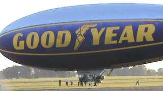 Goodyear Blimp quotSpirit of Goodyearquot Landing and Taking Off Unedited [upl. by Noyrb]