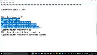 21 Redistribute Route OSPF amp Static [upl. by Corella]