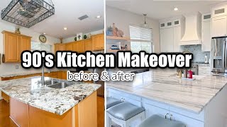 DIY KITCHEN RENOVATION on a BUDGET  BEFORE AND AFTER 90 Kitchen makeover [upl. by Oibesue]