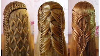 Coiffures simples et belles 🌷 facile à faire cheveux longsmi longs [upl. by Yim405]