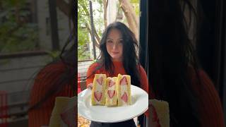 Strawberry Sando cooking sandwich easyrecipe [upl. by Lerual]