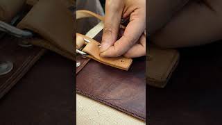 How to install copper rivetsshorts bagmaking leather bag brass shortsvideo copper rivet [upl. by Ientirb]