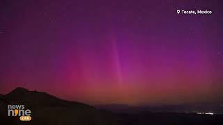 Rare Aurora Displays Amidst Record Geomagnetic Storm  News9 [upl. by Willamina]