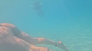 Kathisma Beach Lefkada Greece Bikini girl Underwater girl swiming 4k [upl. by Gerhardine]