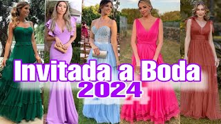 HERMOSOS VESTIDOS PARA INVITADAS A BODA CON DISEÑOS ELEGANTES Y COLORES ADECUADOS PARA BODAS 2024 [upl. by Itisahc]