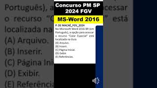 MSWord 2016  Guias do word 2016  concurso pm sp 2024 fgv informática  word para concursos fgv [upl. by Ivor]