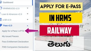 Apply ePASS in HRMS  How to apply ePASSPTO in HRMS railway in telugu  dpc rocks [upl. by Farl]