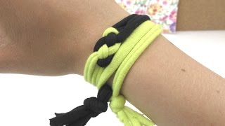 Armband mit Knoten aus Stoffstreifen  einfaches aber schickes Armband selber machen  Anleitung DIY [upl. by Ydieh]