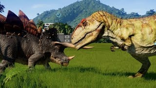 Jurassic World Dominion Giganotosaurus vs Camp Cretaceous Dinosaurs Fight [upl. by Trah556]