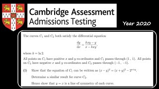 Solving a Cambridge Admissions Problem Differential Equations and Symmetry [upl. by Druci158]