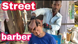 streetbarber head neck massage tapping massage asmr [upl. by Karwan]