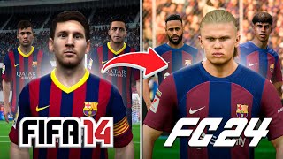 Reconstruyo al FC BARCELONA desde FIFA 14 hasta FC 24 [upl. by Darrelle]