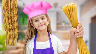 Ruby and Bonnie learn to make traditional Pasta kids video [upl. by Florian]